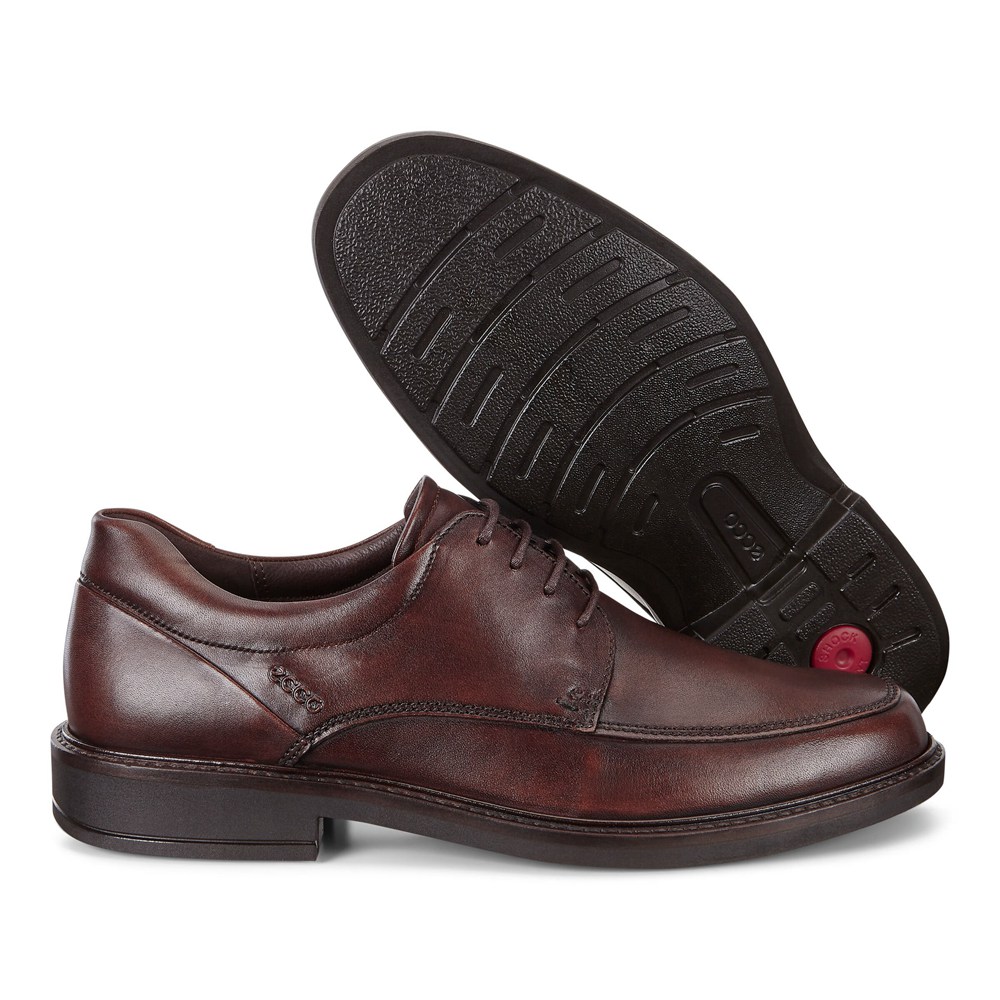 Mens Dress Shoes - ECCO Holton Apron Toe Tie - Brown - 0459IKYAV